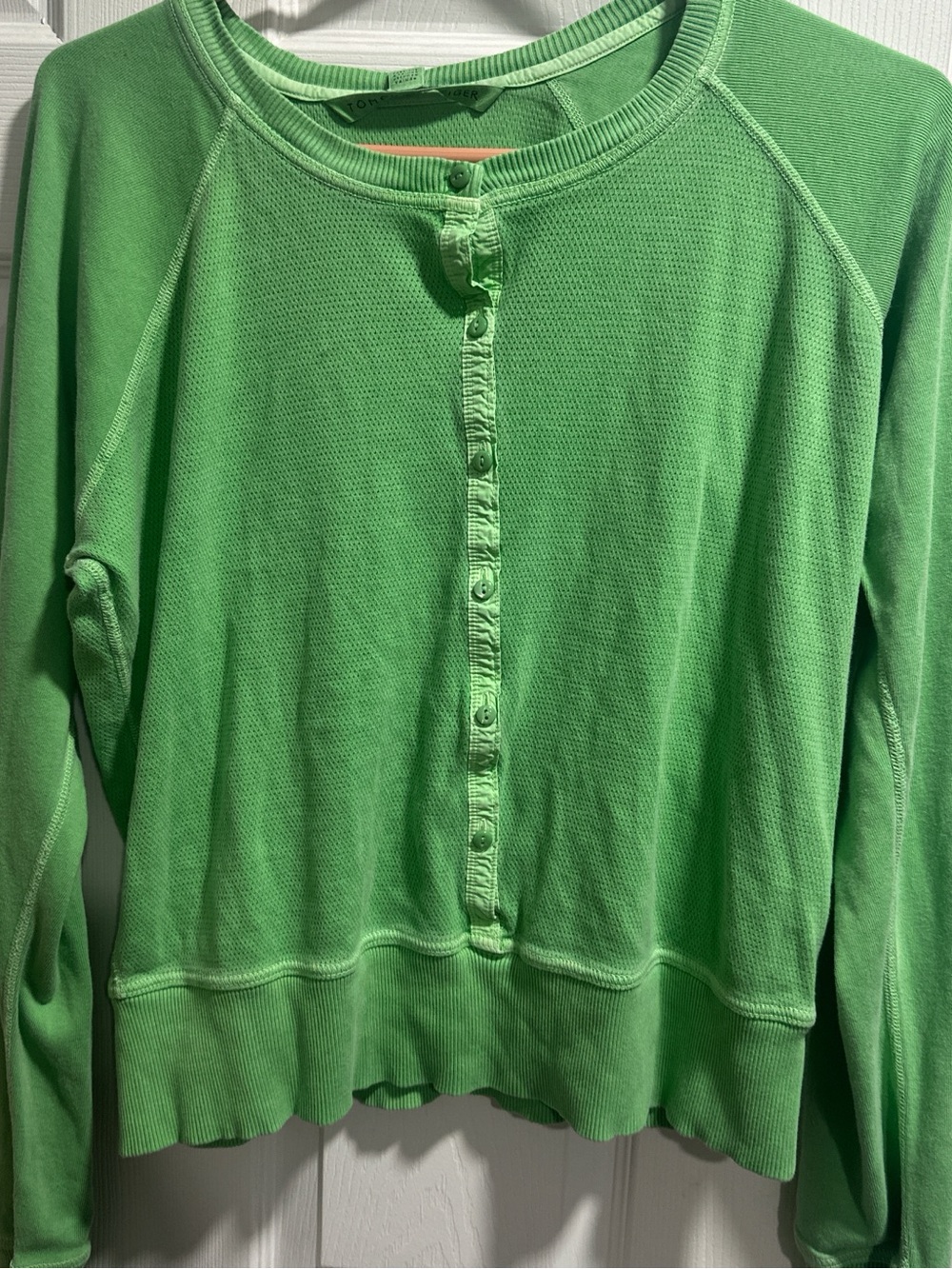 Tommy Hilfiger Bright Green Button-Front Women's Sweatshirt